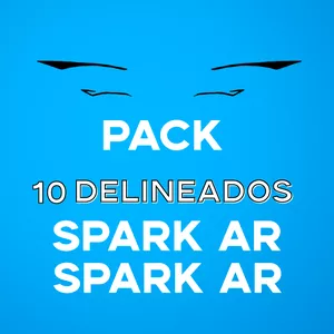 Imagem principal do produto Pack 10 Delineados Pretos Para Spark Ar 