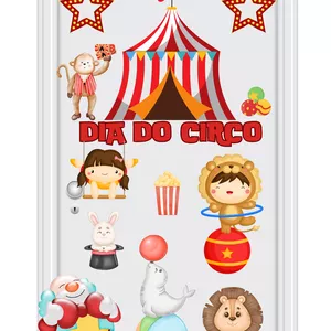 Imagem de capa para o Ebook 🎪🤡Painel para porta – Circo