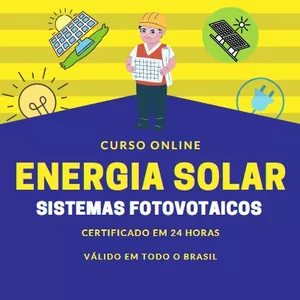 Imagem do curso CURSO DE ENERGIA SOLAR + CERTIFICADO (Sistemas Fotovoltaicos)