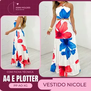 Imagem de capa para o Curso online VESTIDO NICOLE - Molde em PDF
