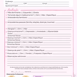 Imagem de capa para o Ebook Ficha de Anamnese para Auriculoterapia - MNF