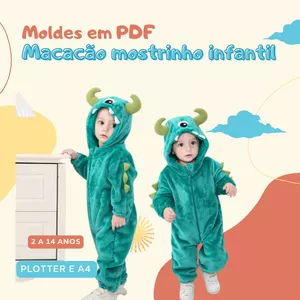 Imagem de capa para o Ebook Molde macacão monstrinho infantil 