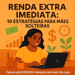 Imagem de capa para o Ebook Guia Prático de Renda Extra para Mães: 10 Estratégias Flexíveis para Trabalhar em Casa