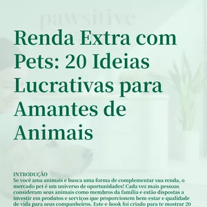 Imagem de capa para o Ebook Renda Extra com Pets - Ideias Lucrativas para Amantes de Animais