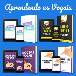 Imagem de capa para o Ebook Aprendendo as Vogais - Método Fônico de Alfabetização