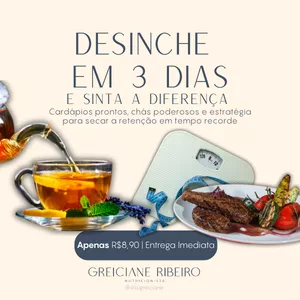 Imagem de capa para o Ebook 3 Dias de Desinchaço – Plano Rápido para Secar a Retenção