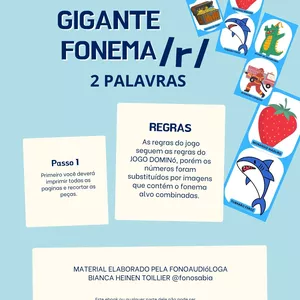 Imagem de capa para o Ebook Jogo Dominó fonema /r/ DUAS PALAVRAS COMBINADAS
