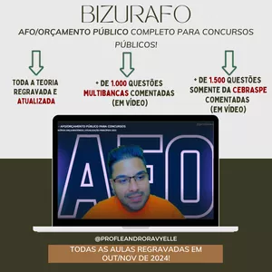 Imagem de capa para o Curso online BIZURAFO: AFO COMPLETO PARA CONCURSOS