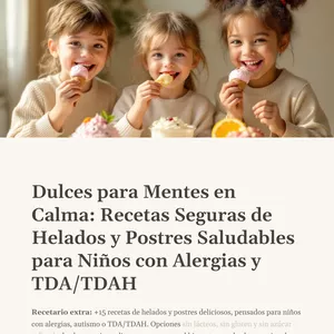 Imagen de portada para Ebook Dulces para Mentes en Calma: Recetas Seguras de Helados y Postres Saludables para Niños con Alergias y TDA/TDAH