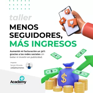 Imagen de portada para Evento online Menos seguidores & MÁS INGRESOS de Sergio Miranda