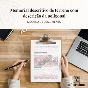 Imagem de capa para o Ebook Modelo de Memorial descritivo de terreno com descrição da poligonal