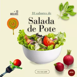 Imagem de capa para o Ebook 10 Sabores de Saladas no Pote + 10 Molhos