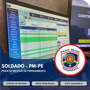 Imagem de capa para o Ebook Planilha do Aprovado - PM-PE - Soldado