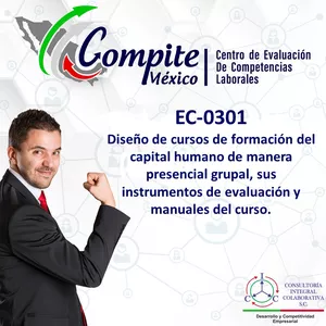 Imagem principal do produto EC0301 Diseño de Cursos de Formación del Capital  Humano de manera presencial grupal, sus  instrumentos de evaluación y manuales del  curso.