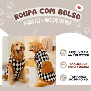 Imagem de capa para o Ebook Roupa com Bolso para PET (Cachorro) - Molde em PDF