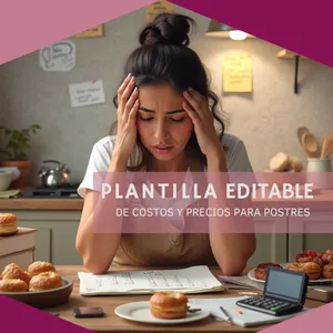 Imagen de portada para Ebook Plantilla editable de costos y precios para postres