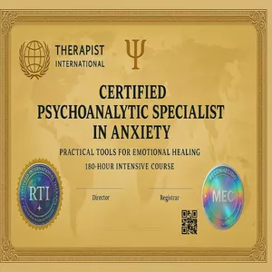 Imagem do curso ⚠️ ULTIMA DIA! ⚠️ Formação Especialização em Ansiedade - Psicanalista + Livro AMAZON + Registro Profissional + Crachá Digital + Mapas Mentais + Cartilhas + Resumos +Exercícios + Práticas
