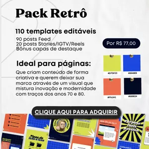 Imagem de capa para o Curso online Pack Retrô - Canva packs