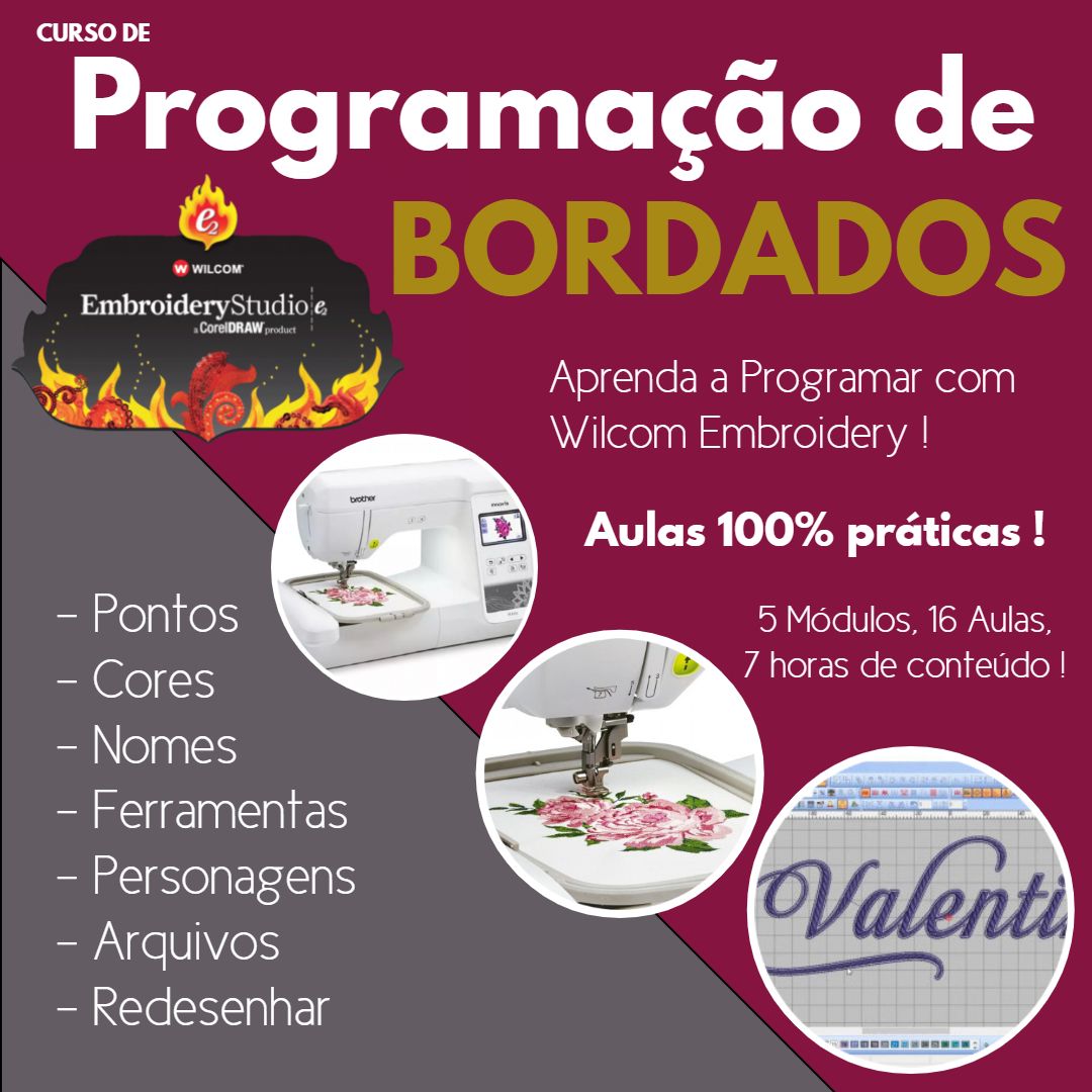 Curso de Programação de Bordados Wilcom Embroidery - Iniciantes