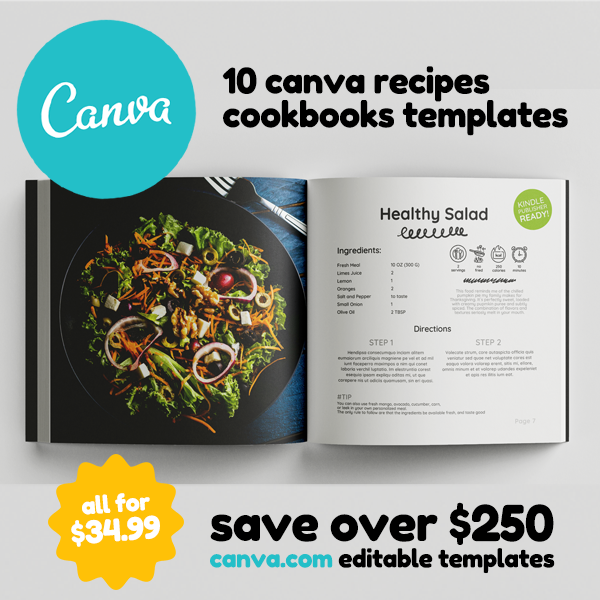 10 Canva.com Editable Cookbook Templates