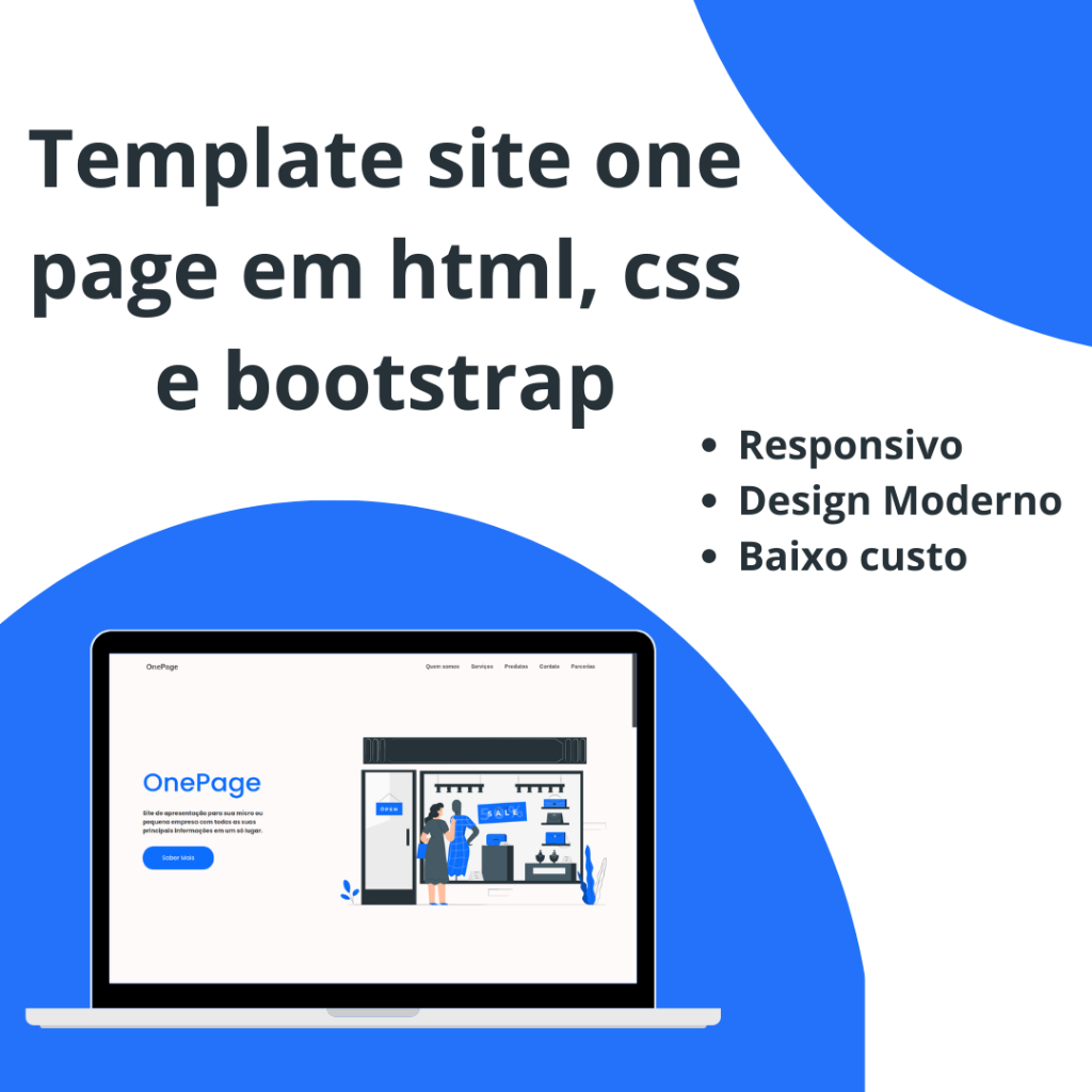 Template site one page em html css javascript e bootstrap v5 3