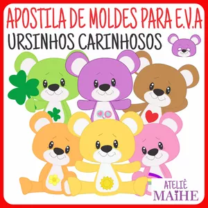 Imagem de capa para o Ebook URSINHOS CARINHOSOS apostila de moldes para EVA