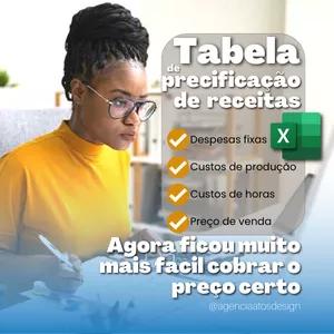 Imagem de capa para o Ebook TABELA DE PRECIFICAÇÃO DE RECEITAS