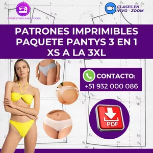 Imagen de portada para Ebook PATRONES PANTY 3x1 XS-XXXL