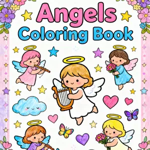 Imagem de capa para o Ebook Livro de Colorir - Anjos (pdf para impressão)