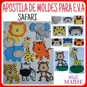 Imagem de capa para o Ebook SAFARI apostila de moldes para EVA