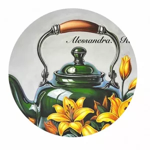 Imagem do curso Chaleira porcelana verde e lirios amarelo