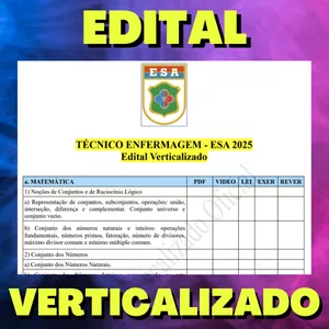Imagem de capa para o Ebook SARGENTO TÉCNICO ENFERMAGEM - ESA 2025 -  edital verticalizado