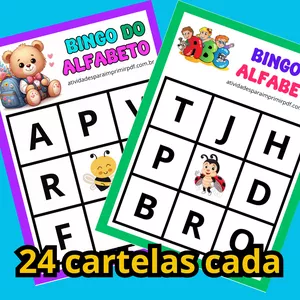 Imagem de capa para o Ebook Bingo Alfabeto Educação Infantil- 2 Modelos