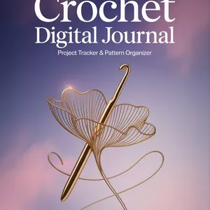 Cover image for Ebook Crochet Digital Journal (Printable &amp; Fillable PDF)