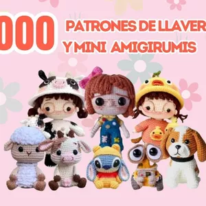 Imagen de portada para Ebook +1000 Patrones de Llaveros Y Mini Amigurumis 🎁