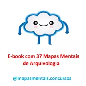 Imagem de capa para o Ebook E-book com 37 Mapas Mentais de Arquivologia
