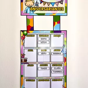 Imagem de capa para o Ebook Painel Anual de Aniversariantes 🎂🎉💝🍾🎈