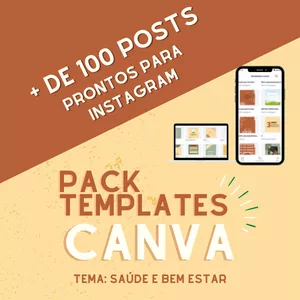 Imagem de capa para o Ebook Pack de Templates para Canva - Saúde e Bem Estar + Tutorial