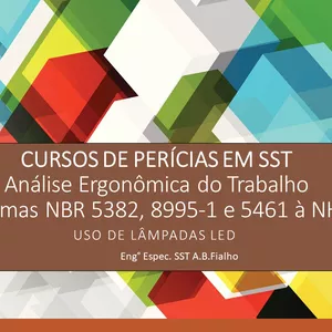 Imagem de capa para o Curso online Curso de Perícias em SST - Análise Ergonômica do Trabalho - Das normas NBR 5382, 8995-1 e 5461 à NHO 11