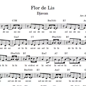 Imagem de capa para o Ebook Flor de Lis (Djavan) - Partitura Facilitada em Dó Maior