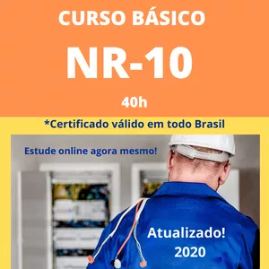 Imagem principal do produto Curso Básico NR-10 40h - ONLINE com certificado válido