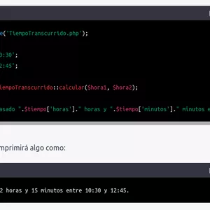 Imagen de portada para Curso online Clase para calcular el tiempo transcurrido entre dos horas en PHP.