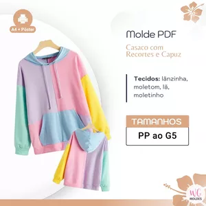 Imagem de capa para o Ebook MOLDE CASACO COM RECORTES E CAPUZ