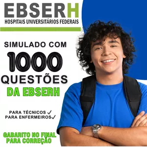 Imagem de capa para o Ebook 1000 QUESTÕES DA EBSERH PARA CONCURSO.