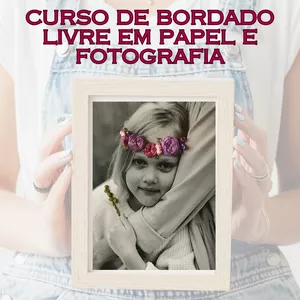 Imagem de capa para o Curso online Curso de Bordado Livre em Papel e Fotografia