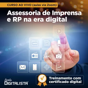 Imagem de capa para o Curso online Curso online e ao vivo Assessoria de Imprensa e RP na era digital
