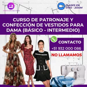 Imagen de portada para Evento online CURSO DE PATRONAJE Y CONFECCION VESTIDOS 2025 
