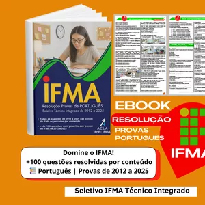 Imagem de capa para o Ebook eBook IFMA: Resolução das Provas de Português – IFMA Técnico Integrado (2012 a 2025)