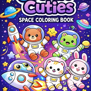 Imagem de capa para o Ebook Cosmic Cuties: space coloring book 