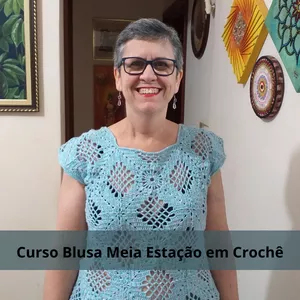 Imagem de capa para o Curso online Curso Blusa Meia Estação em Crochê